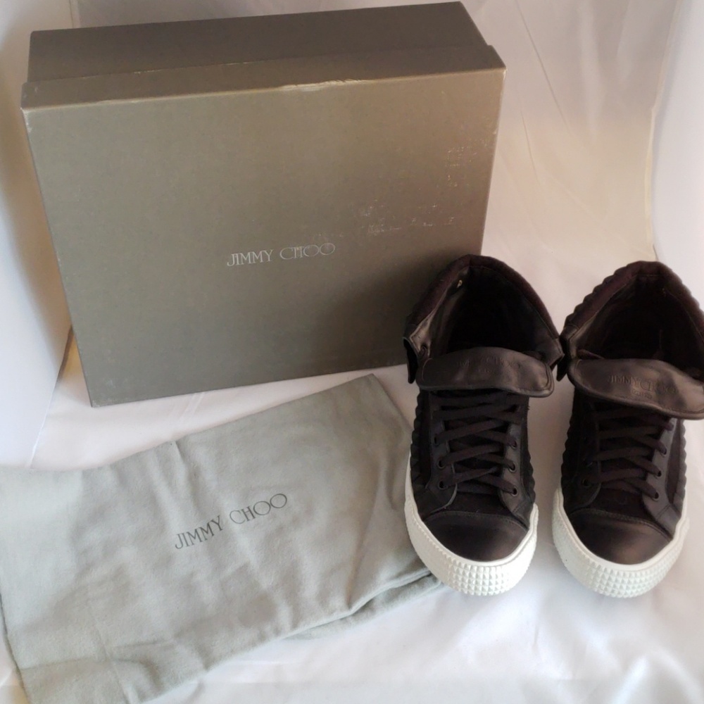 JIMMY CHOO Men's Studded Flap High Top Sneakers